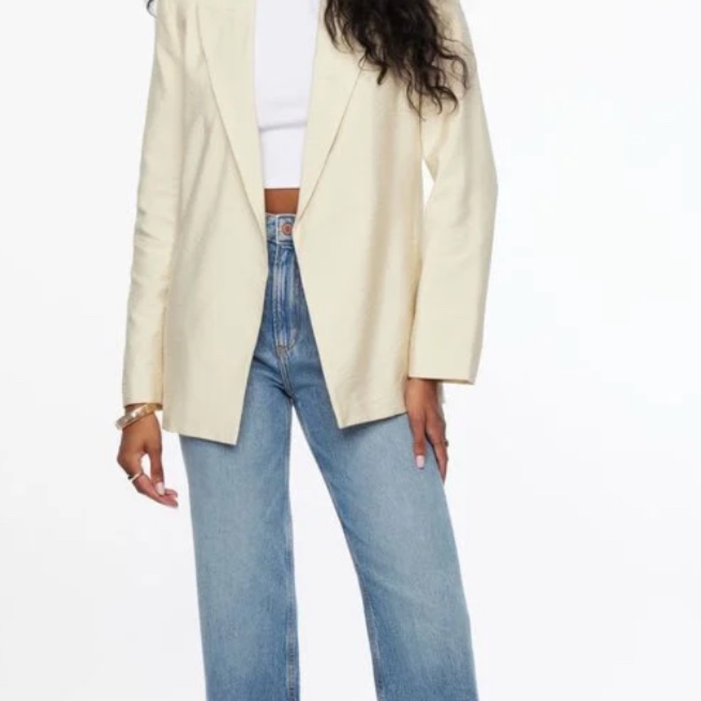 Dynamite Blazer - Athena Relaxed Open Blazer, Ivory